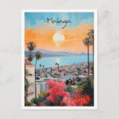 Malaga Spanien Kunst Reise Postkarte (Vorderseite)