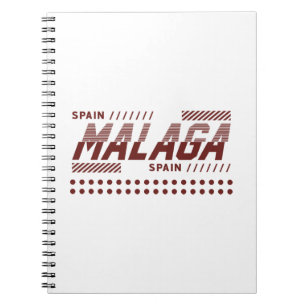 Malaga Spanien Moderne urbane Typografie-Design Notizblock