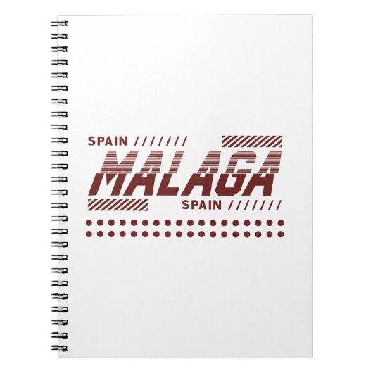 Malaga Spanien Moderne urbane Typografie-Design Notizblock (Vorderseite)