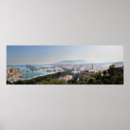 Malaga, Spanien Panorama Poster