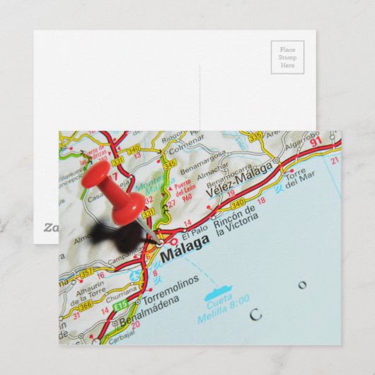 Malaga, Spanien Postkarte (Vorne/Hinten)