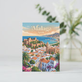 Malaga, Spanien Postkarte (Stehend Vorderseite)