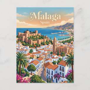 Malaga, Spanien Postkarte