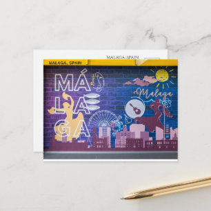 Malaga Spanien Postkarte – Vintage Reise Souvenir