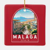 Malaga Spanien Reisen Kunst Vintag Keramikornament (Rückseite)