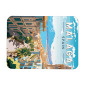 Malaga Spanien Reisen Kunst Vintag Magnet (Horizontal)