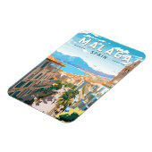 Malaga Spanien Reisen Kunst Vintag Magnet (Linke Seite)