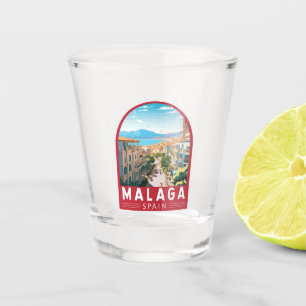 Malaga Spanien Reisen Kunst Vintag Schnapsglas