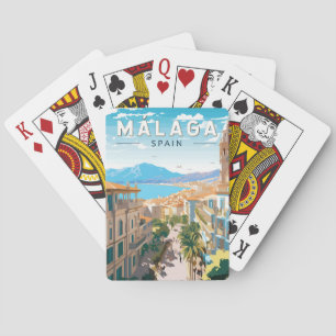 Malaga Spanien Reisen Kunst Vintag Spielkarten