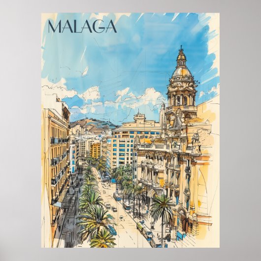 Malaga Spanien Reisen Poster (Vorne)