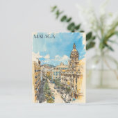 Malaga Spanien Reisen Postkarte (Stehend Vorderseite)