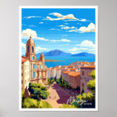 Malaga Spanien Reisen Vintage Illustration Poster (Vorne)