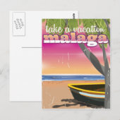 Malaga Spanien Reiseplakat. Postkarte (Vorne/Hinten)