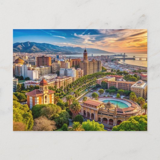 Malaga Spanien Stadtbild Postkarte (Vorderseite)