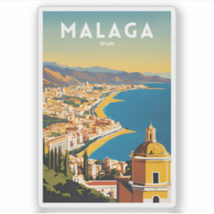 Malaga Spanien Vintag Aufkleber