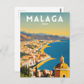 Malaga Spanien Vintag Postkarte (Vorne/Hinten)