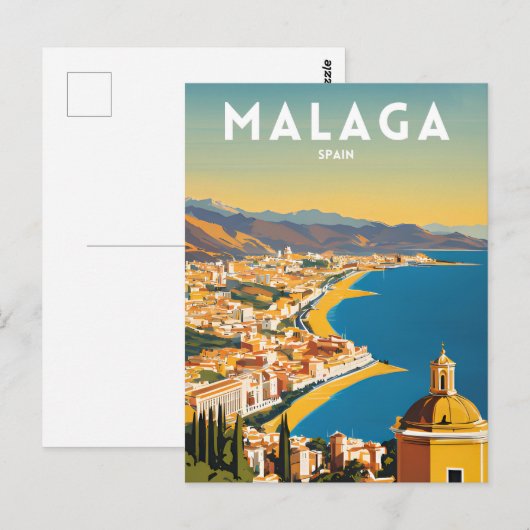 Malaga Spanien Vintag Postkarte (Vorne/Hinten)