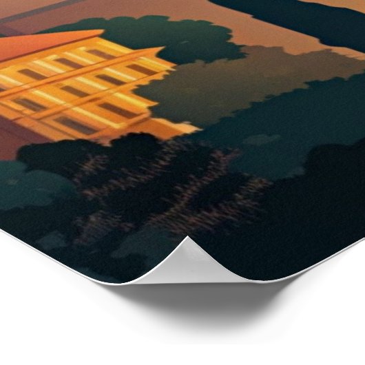 Malaga Spanien Vintage Poster (Ecke)