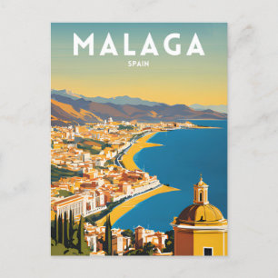 Malaga Spanien Vintage Postkarte
