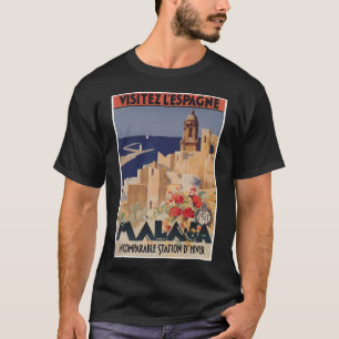 Malaga Spanien Vintage Travel Poster T-Shirt