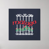 Malaga, window with flowers leinwanddruck (Vorderseite)