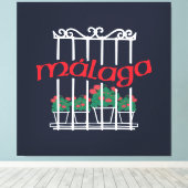 Malaga, window with flowers leinwanddruck (Insitu (Holzboden))