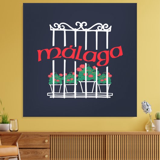 Malaga, window with flowers leinwanddruck (Insitu (Wohnzimmer))