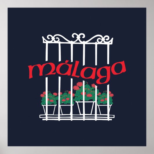 Malaga, window with flowers poster (Vorne)