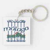 Malaga, window with flowers schlüsselanhänger (Rückseite)