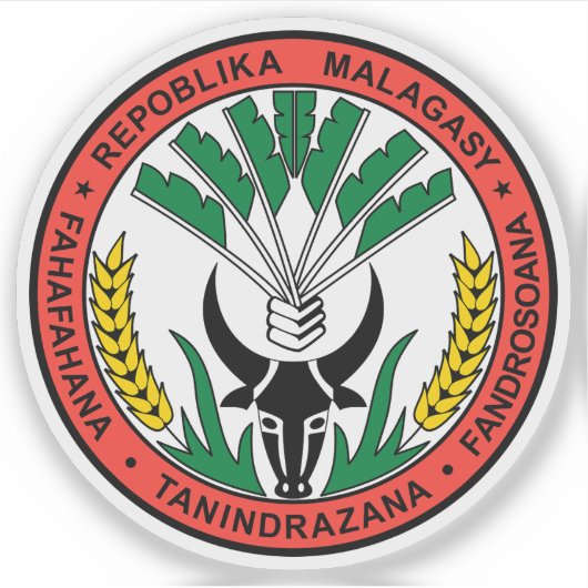 Malagasy Republic seal (1958-1975), Madagascar Aufkleber (Vorderseite)