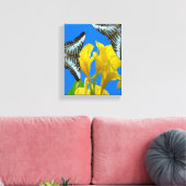 Malaiisch-blauer Clipper Stretched Canvas Print Leinwanddruck (Insitu (Wohnzimmer))