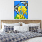 Malaiisch-blauer Clipper Stretched Canvas Print Leinwanddruck (Insitu (Schlafzimmer))