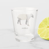 Malaiischer oder Asiatischer Tapir Illustriert Per Schnapsglas (Rückseite)