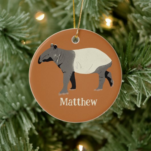 Malaiischer oder Asiatischer Tapir Personalisiert Keramik Ornament (Baum)