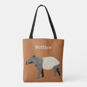 Malaiischer oder Asiatischer Tapir Tierillustratio Tasche (Rückseite)