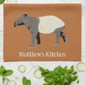 Malaiischer Tapir Custom Zimt Orange Geschirrtuch (Gefaltet)