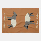 Malaiischer Tapir Custom Zimt Orange Geschirrtuch (Horizontal)