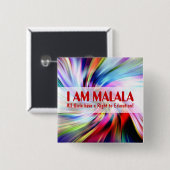 Malala Tag für Mädchen-Bildung Button (Vorne & Hinten)