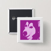 Malamute Dog Button (Vorne & Hinten)