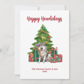Malamute Dog Familie Weihnachten (Vorderseite)