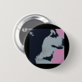 Malamute Dog Pop Art Button (Vorne & Hinten)