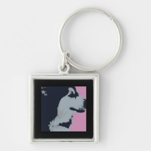 Malamute Dog Pop Art Schlüsselanhänger