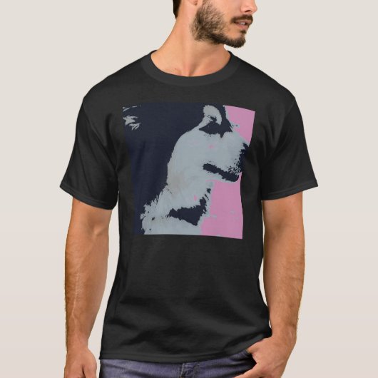 Malamute Dog Pop Art T-Shirt (Vorderseite)