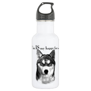 Malamute Happy Face Edelstahlflasche