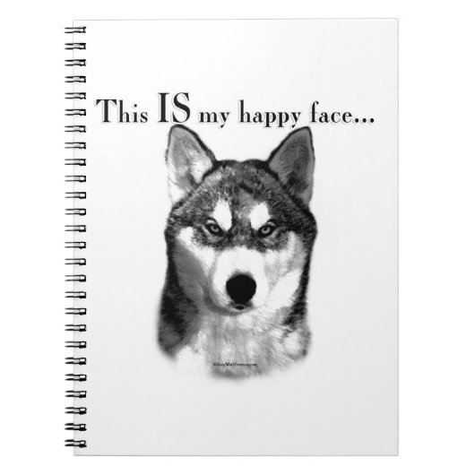 Malamute Happy Face Notizblock (Vorderseite)