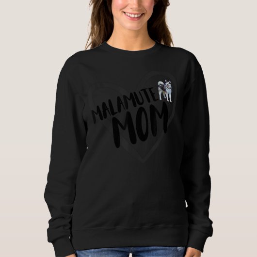 Malamute Mama Herz Funny Alaskan Malamute Eigentüm Sweatshirt (Vorderseite)