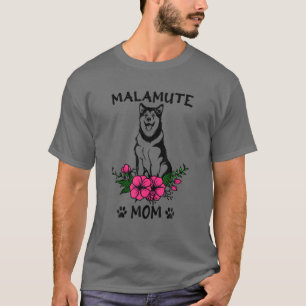 Malamute Mama Hund Mutter Niedliche Frühlingsblüte T-Shirt
