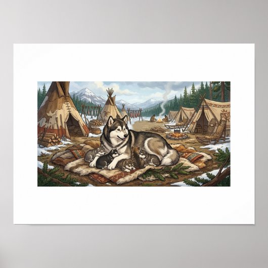 Malamute-Mutter Version 1 Poster (Vorne)