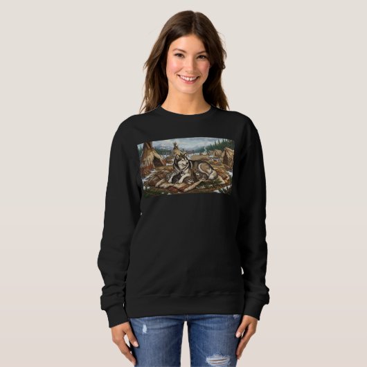 Malamute-Mutter Version 1 Sweatshirt (Vorne ganz)