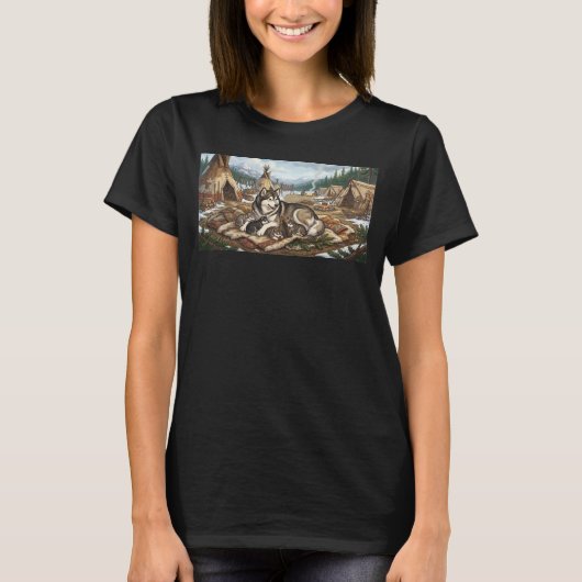 Malamute-Mutter Version 1 T-Shirt (Vorderseite)